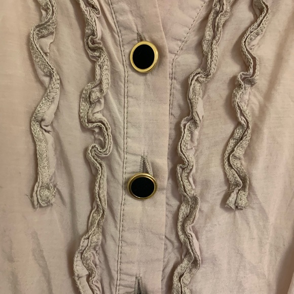 $5 will be donated CLEAROUT H&M career blouse dress skirt gold button shirt - Picture 3 of 5